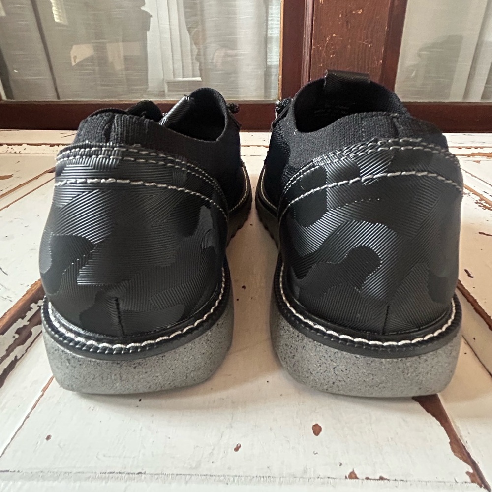 DUNCAN PLAIN TOE MEN'S SHOES SIZE 10.5 M Black KNIT JOHNSTON MURPHY - Picture 4 of 7